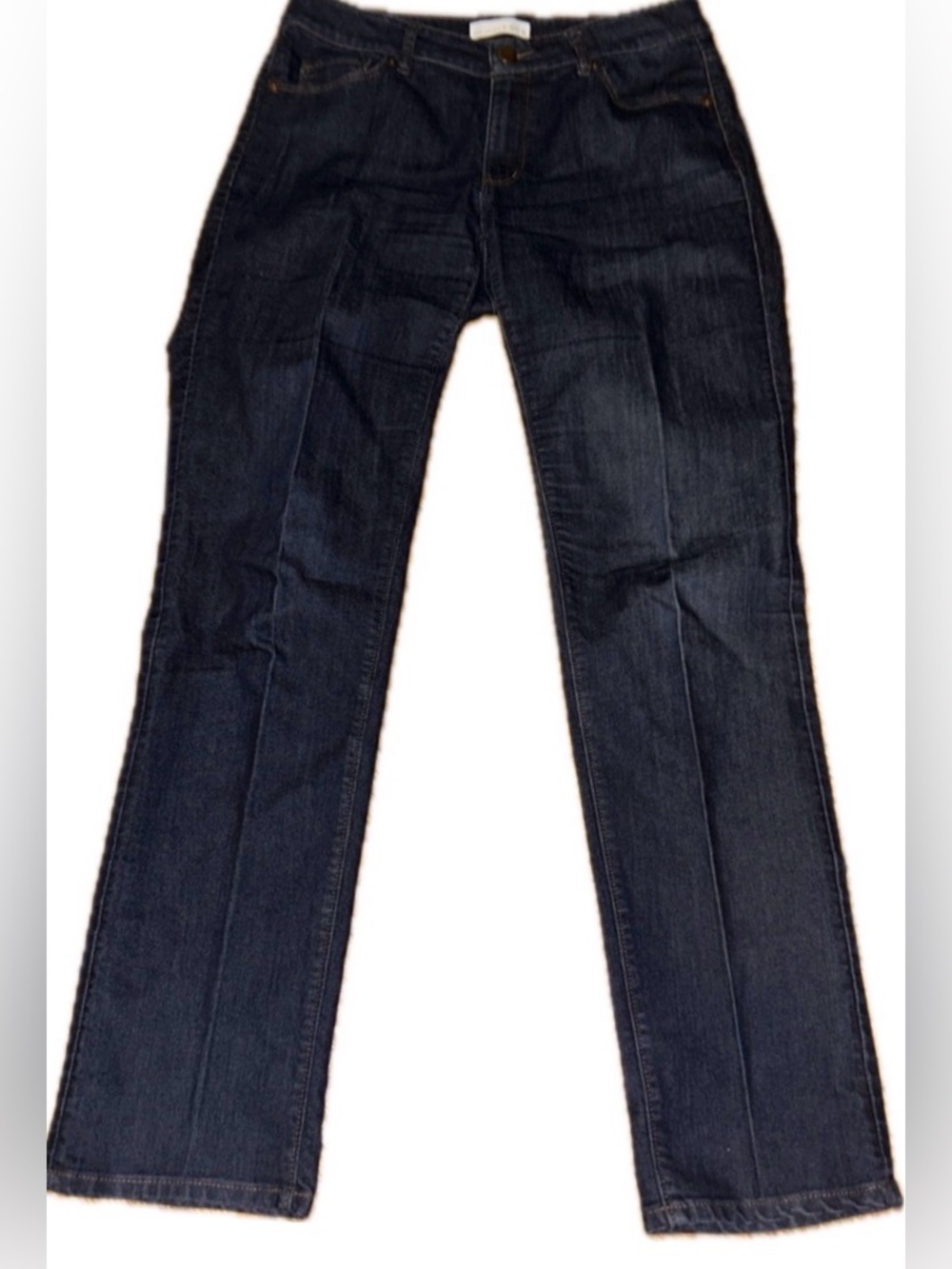 NWOT LOFT Curvy Straight Jeans 6/28 Dark Wash Front Pleat Trouser Denim